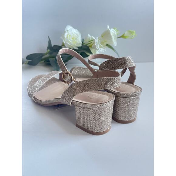 Women's Open Toe Ankle Strap Low Block Chunky Heels Sandals Size 11 - Picture 7 of 11